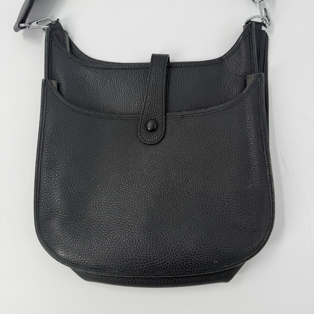 Hermes Evelyne PM Black Clemence Leather Crossbody Bag France - Picture 9 of 16